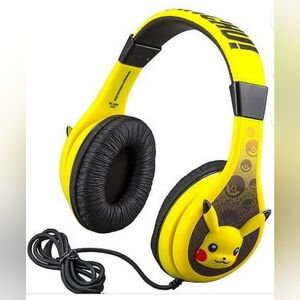 eKids Pokemon Pikachu Kids Headphones  Color Yellow Parental Volume Limiter  New